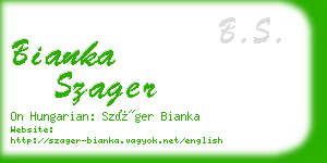 bianka szager business card